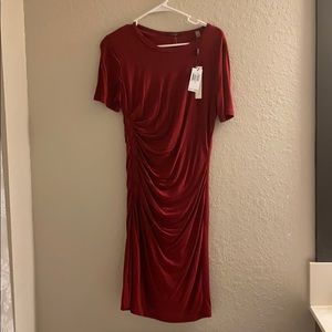 Red/maroon midi Tahari dress